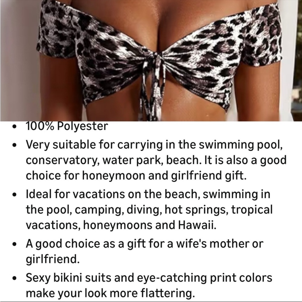 Leopard Print bikini top new with tags - Picture 3 of 16